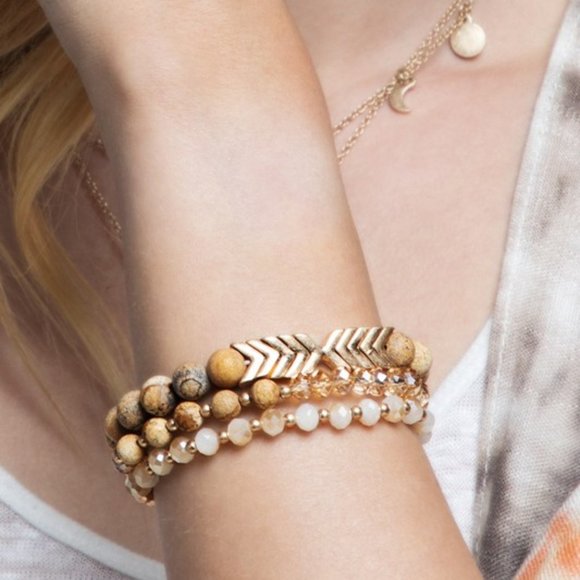 Set of 3 Chevron Bracelets - Picture 2 of 2